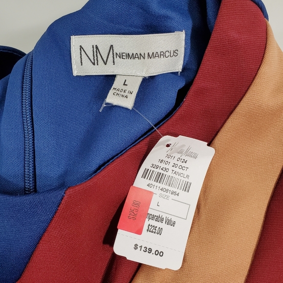 Neiman Marcus Colorblock Sleeveless Dress - Picture 5 of 5